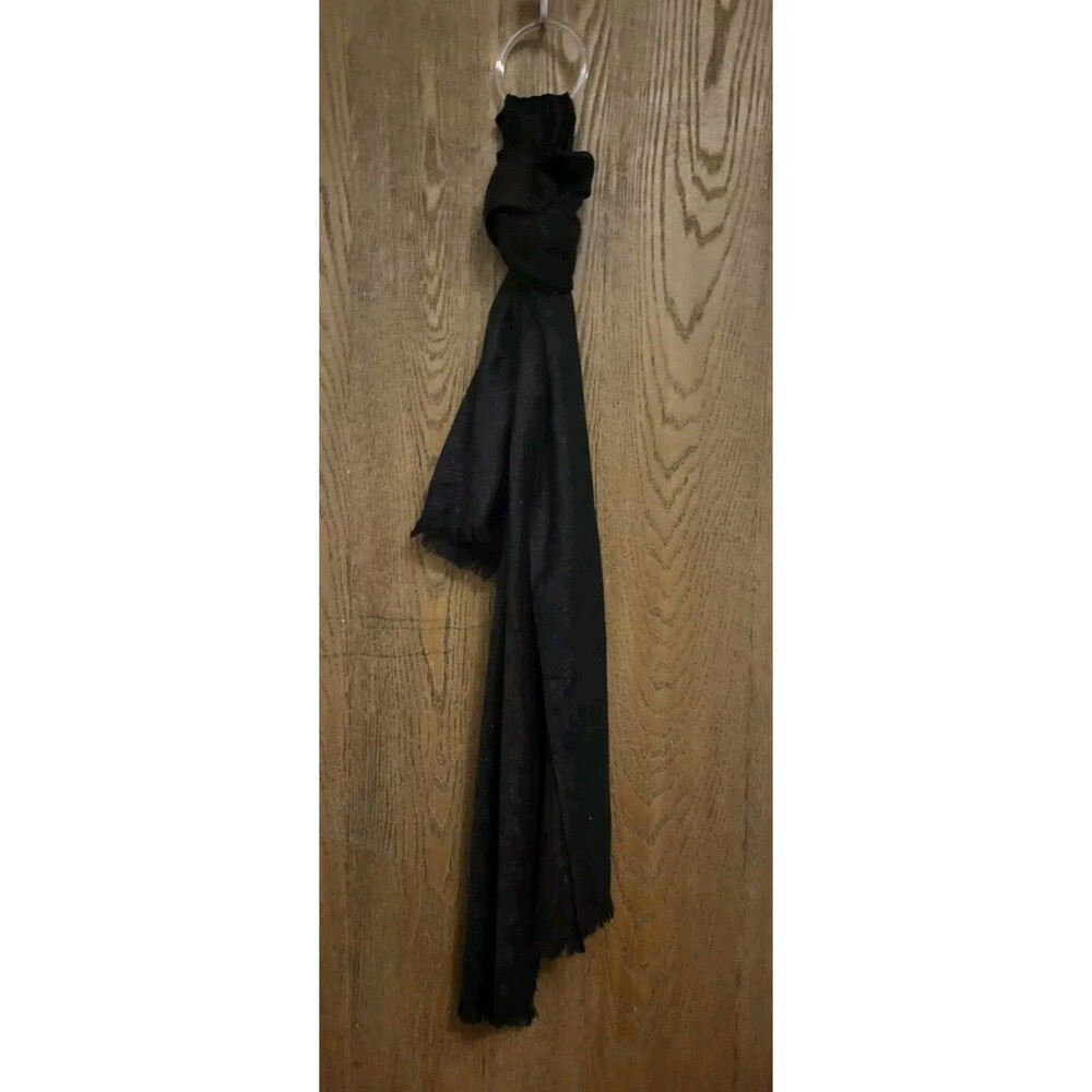 DKNY Womens Black Shimmer Lightweight Evening Scarf Wrap
